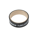 Panaracer tubeless rim tape installed on bike wheel, designed for tubeless and tube-compatible bicycle wheels for sealing and protection.