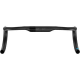 PRO PLT Alloy 31.8mm road handlebar with ergonomic design and cable groove for bike components, shown in a close-up view.