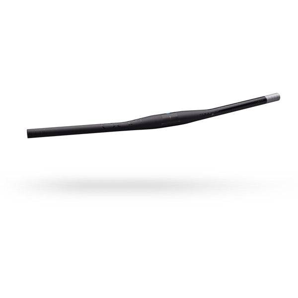 PRO Tharsis 3FIVE Carbon MTB handlebar with 5mm rise, 35mm clamp, 740mm width, showcasing its lightweight design and riser shape.