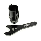 RockShox rear shock spring compressor tool for Super Deluxe, Vivid C1+ models, used for motorcycle or bike shock coil spring installation