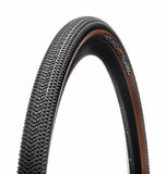 Hutchinson Touareg Gravel Tyre 650x47 tan wall tubeless ready bike tire mounted on a wheel.