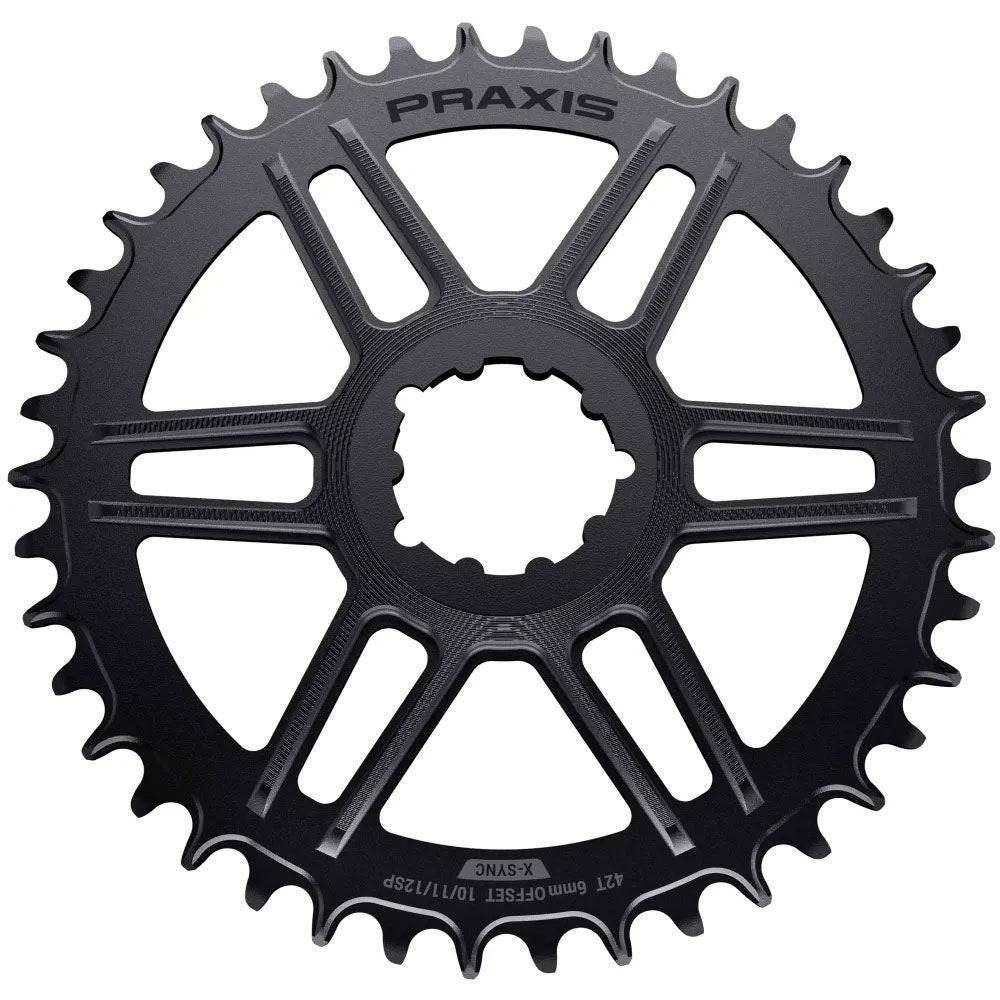 Praxis Works 36T narrow wide direct mount road chainring for 1x drivetrain, black alloy, designed for NW mountain and road bikes