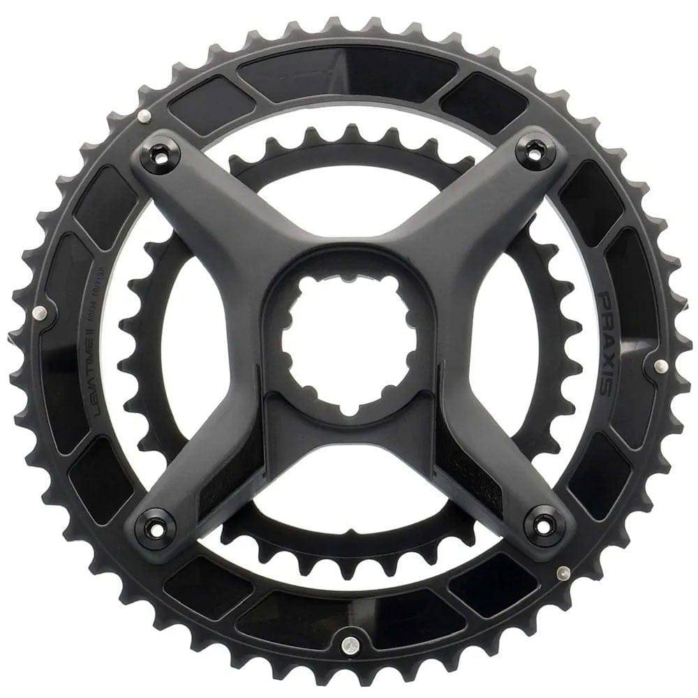 Praxis Works CR LT2 X-Ring and Spider Kit for 3-bolt direct mount bike chainring components, showing the ring and spider assembly.