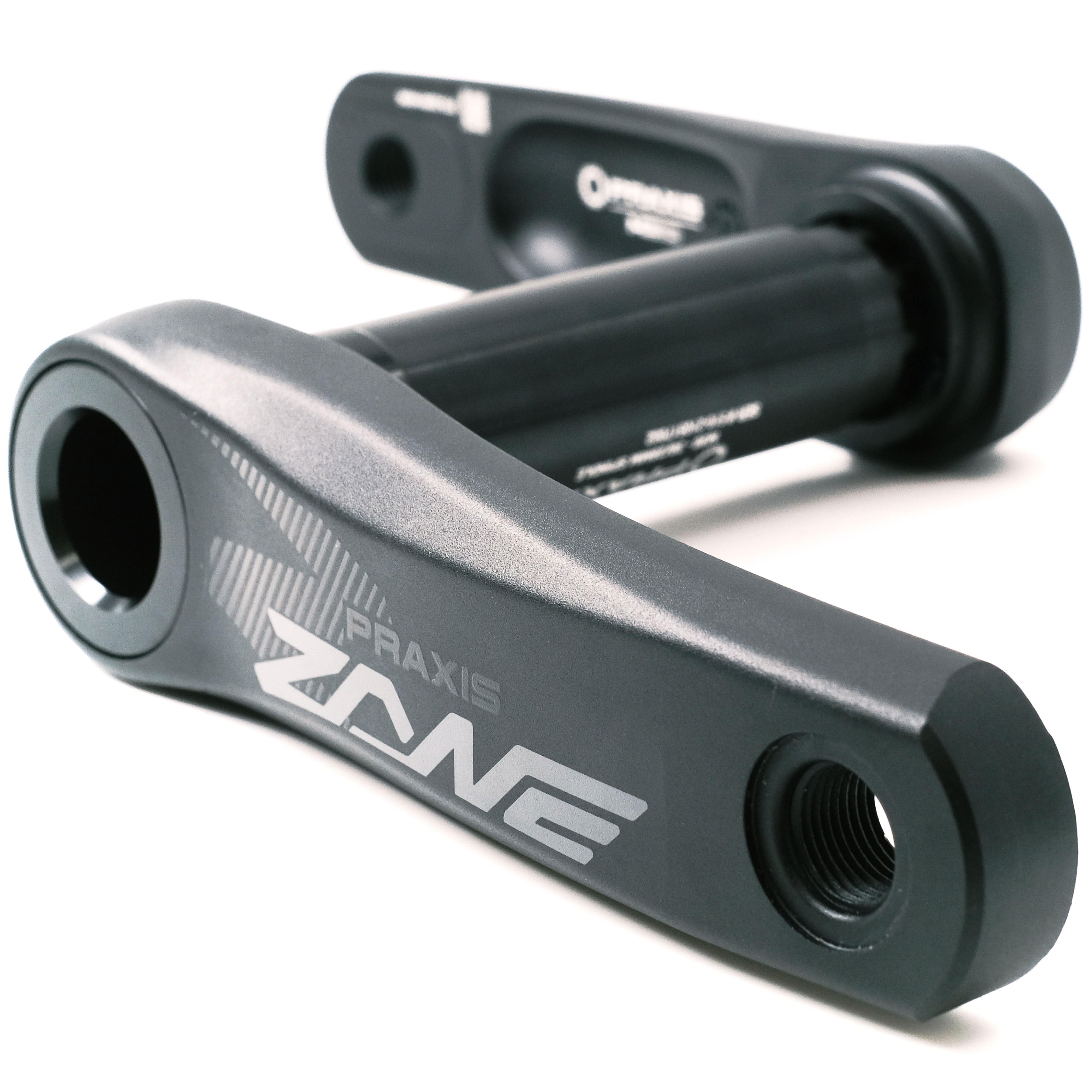 Praxis Works Zane Youth DM M30 MTB short crank arms with 120mm length, black metal bike component for mountain biking.