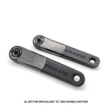 Praxis Works eCrank set for Specialized M30 Levo SL alloy mountain bike cranks, showing the crank arm and chainring details.