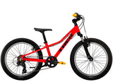 Trek Precaliber 20 kids mountain bike with 7-speed gearing and parent handle for learning and trail riding.