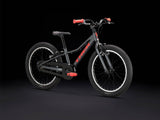 Trek Precaliber 20 kids' mountain bike with integrated handle for trail riding, featuring a sturdy frame and colorful design.