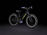 Trek Precaliber 20 kids' mountain bike with integrated handle, ready for trail riding, featuring sturdy frame and colorful design.