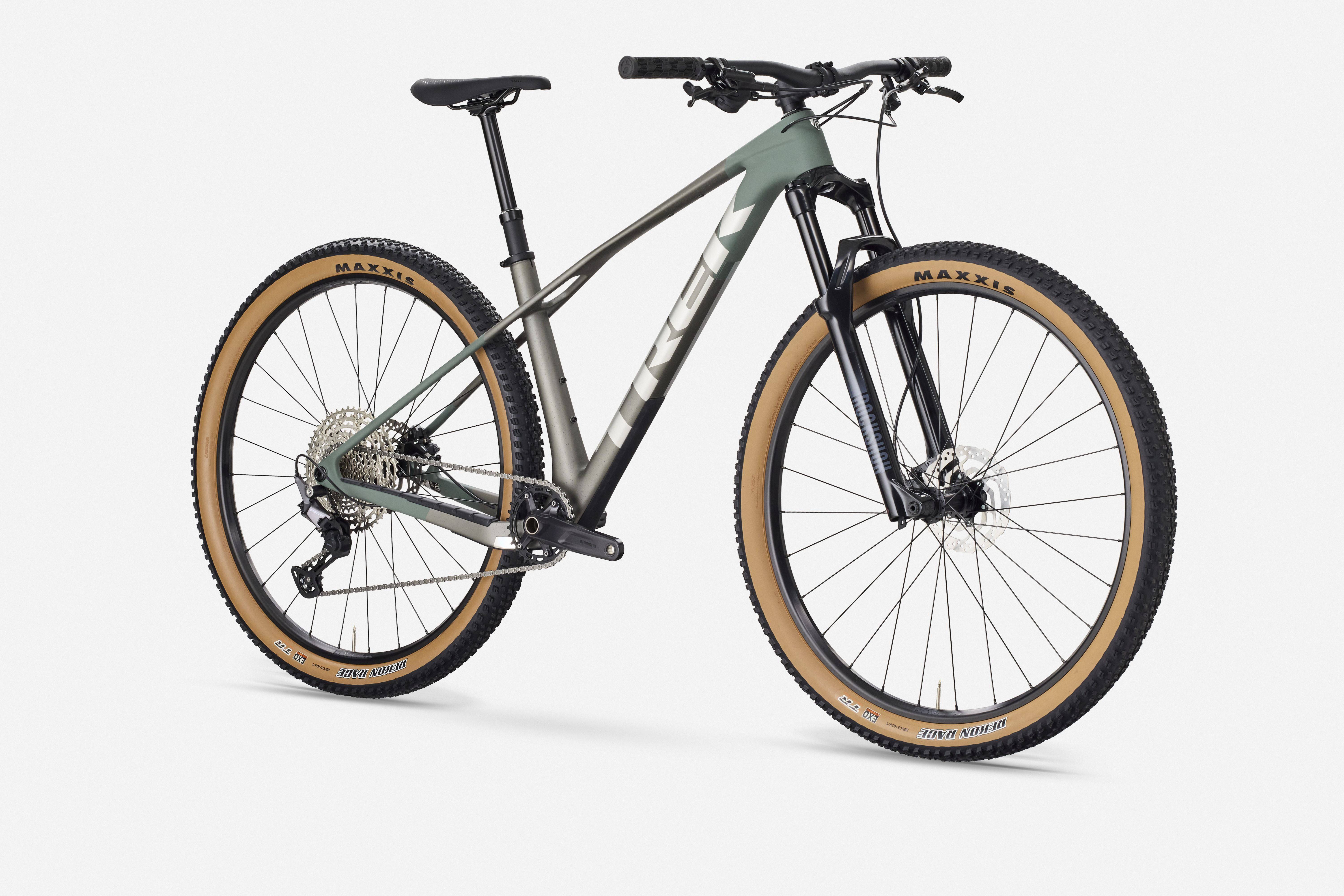 Trek Procaliber 9.5 Gen 3 mountain bike with IsoBow frame technology, shown in portrait view, designed for trail performance.