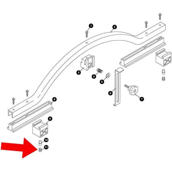 Park Tool 1130-2 sliding block set screw replacement for WAG-4 workshop tool, showing the metal screw piece on a white background.
