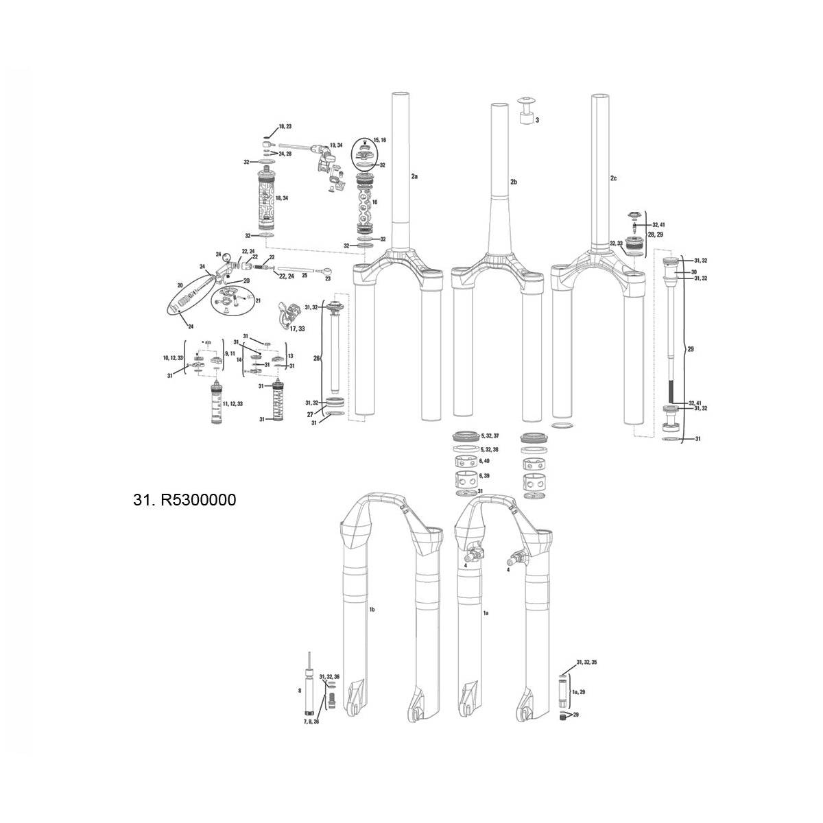 RockShox Spare - Front Suspension Service Service Kit 08-15 SIDA (80/100mm Chassis Only)