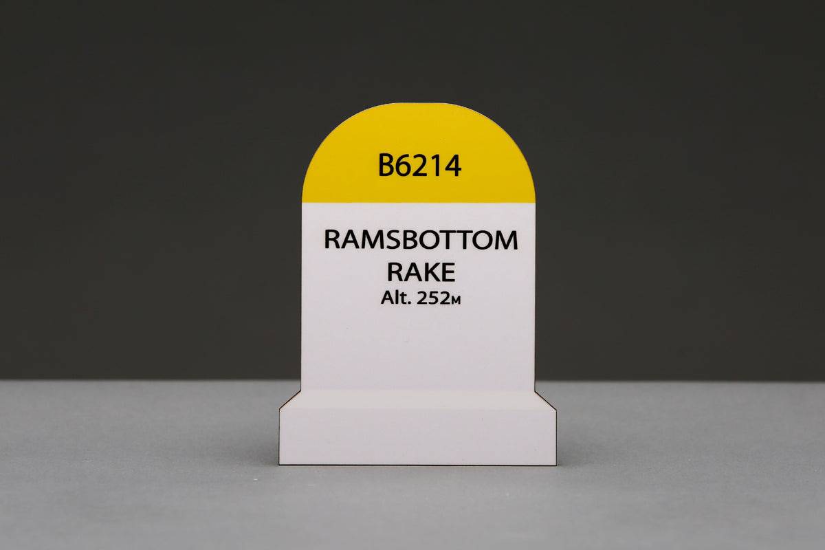 Global Cycling Club Ramsbottom Rake Summit coaster, a grey cycling memorabilia table protector accessory with detailed summit design.