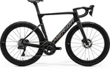 Merida Reacto Team MY26 road bike with Shimano Dura Ace Di2 electronic shifting and hydraulic disc brakes, black and silver design.