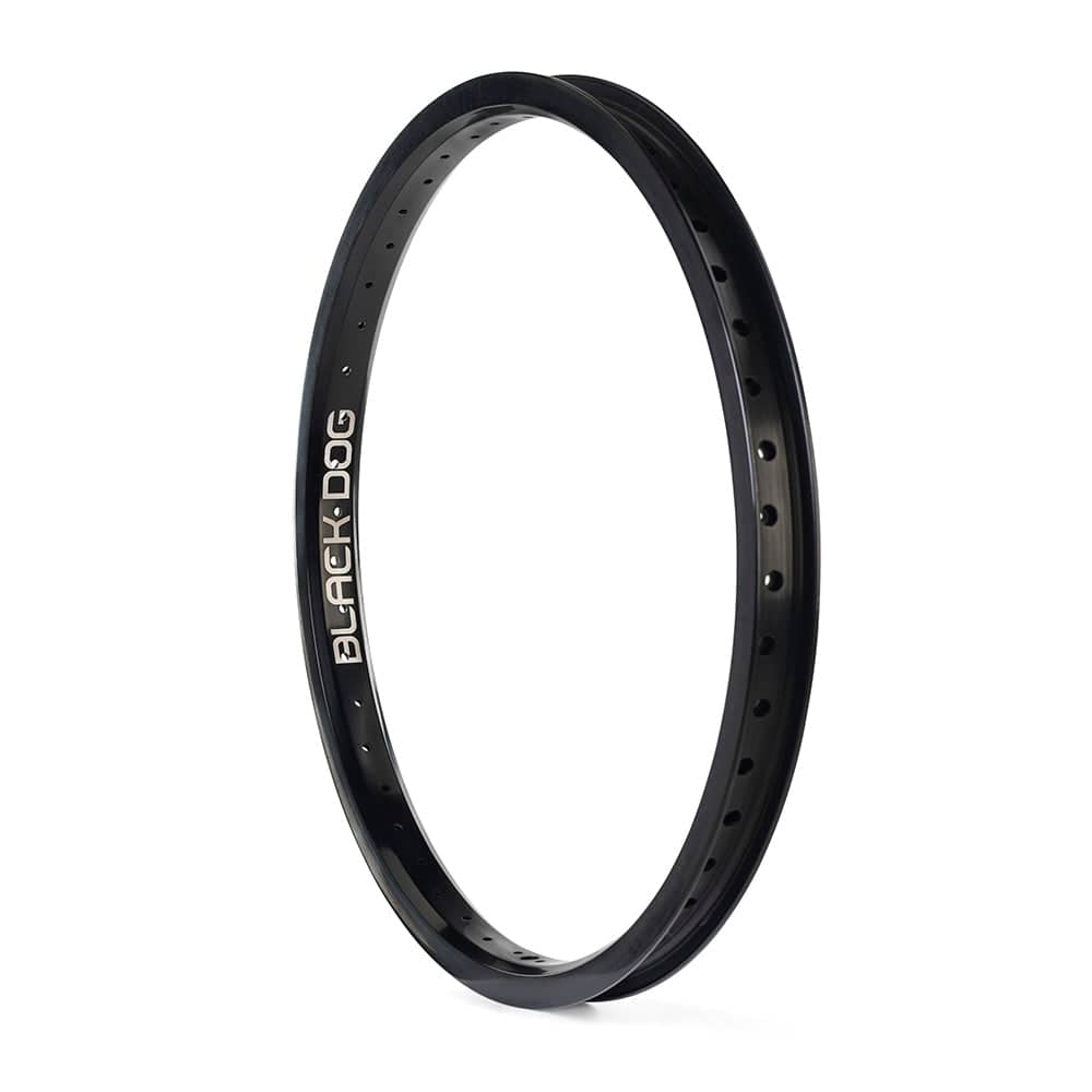 Black Gusset Components dog rims with 36 and 48 spoke configurations, designed for dirt and street bike wheels.