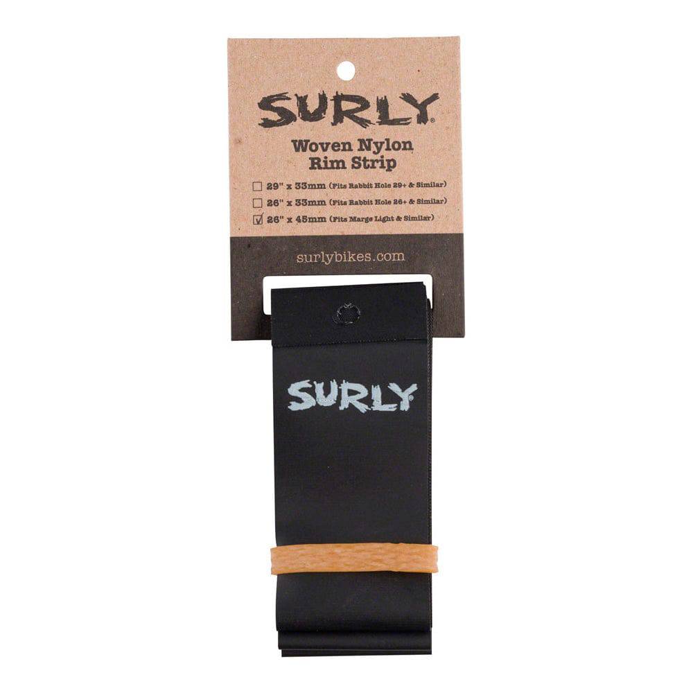 Surly Marge Lite rim strips for 65-80mm fat bike rims, PVC protection, component accessory for durable wheel setup.
