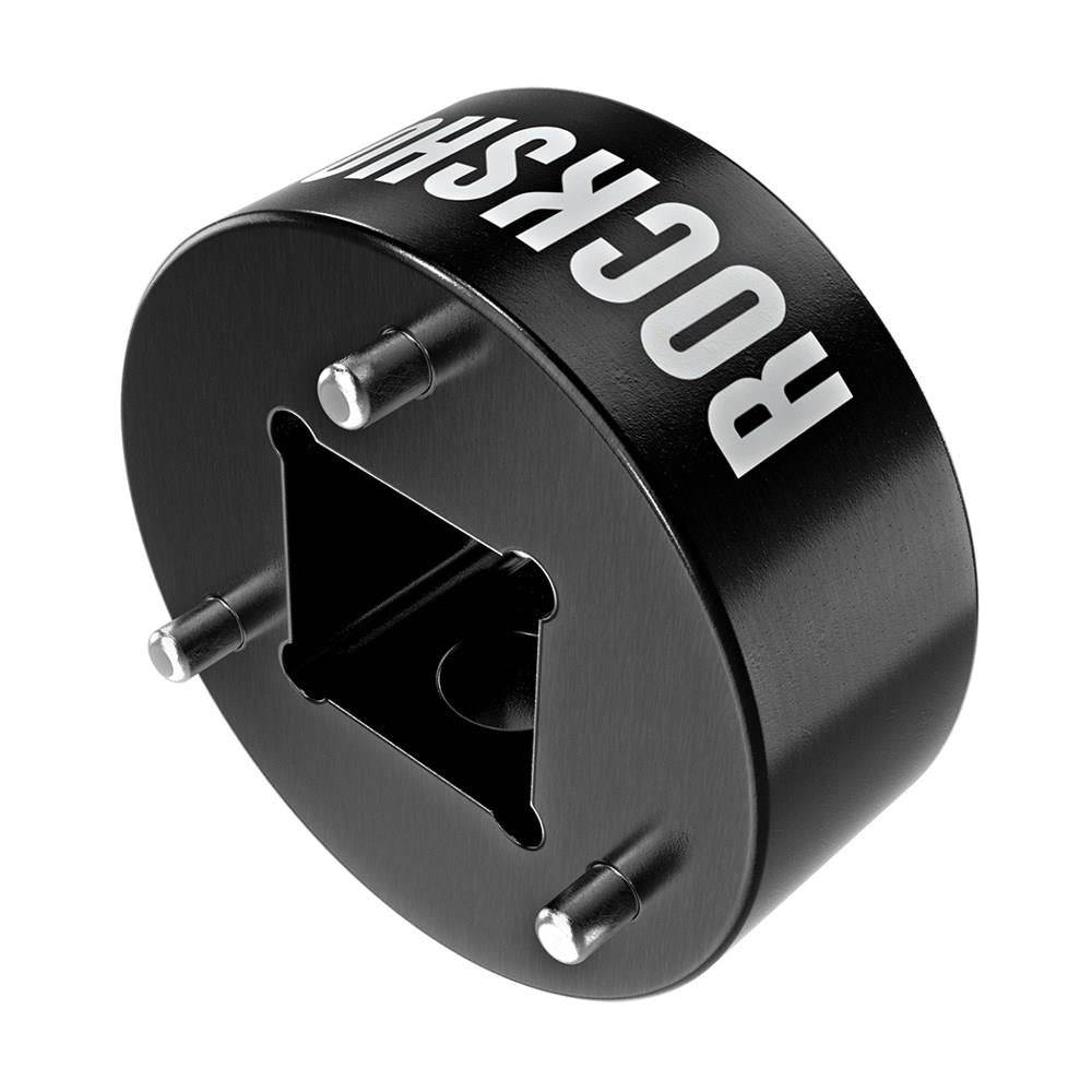 Black RockShox Re:Aktiv Piston Socket Deluxe component for suspension service, designed for 200-hour maintenance.