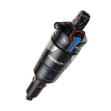 Rock Shox Monarch RT3 rear shock with Solo Air and DebonAir suspension technology, showing the shock absorber with branding and adjustment knobs.