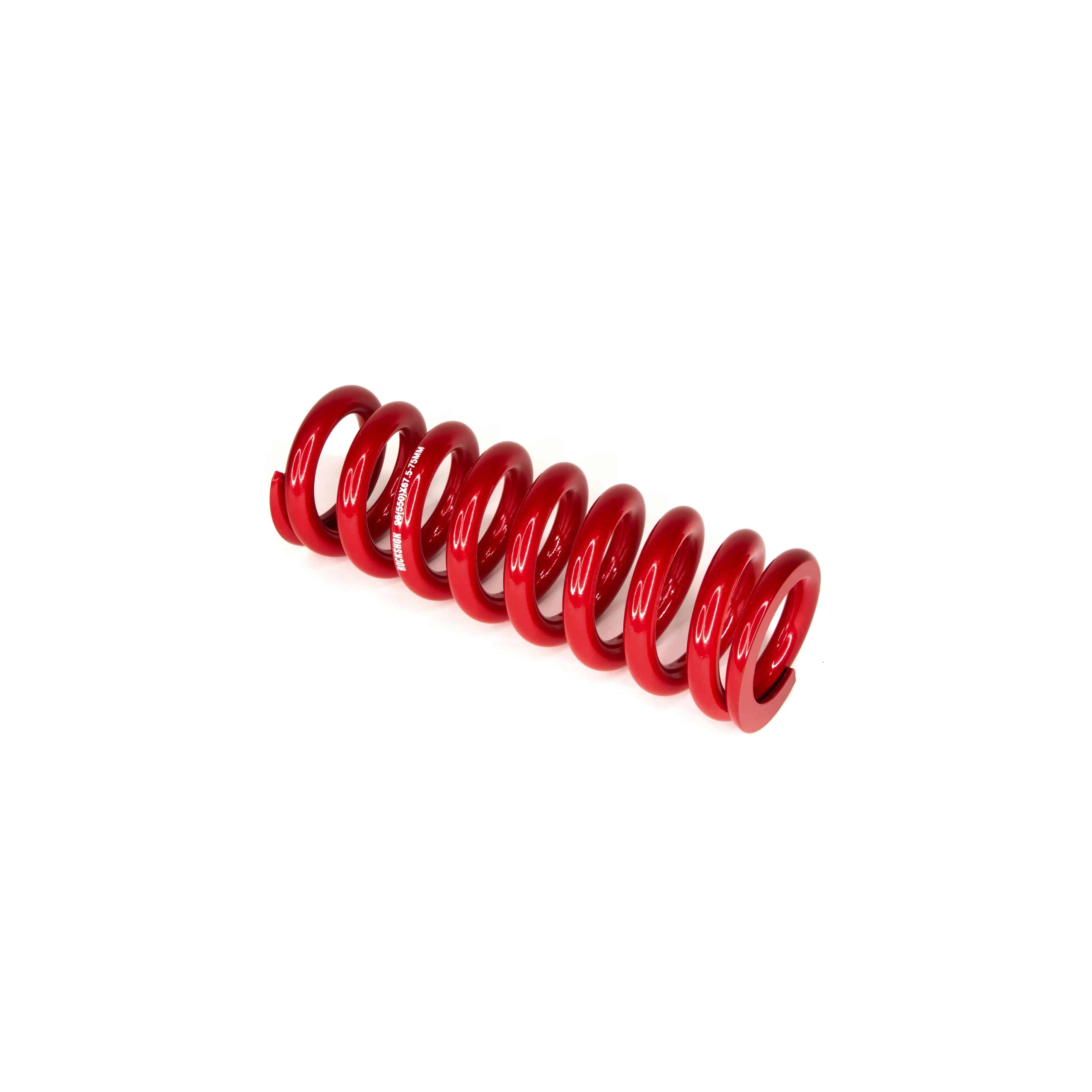 Sram Metric Coil Electric Red rear shock absorber with 151mm length and 57.5-65mm travel for mountain bike suspension components.