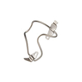 Ritchey Classic Silver stainless steel water bottle cage mounted on a bicycle frame, bike accessory for hydration.