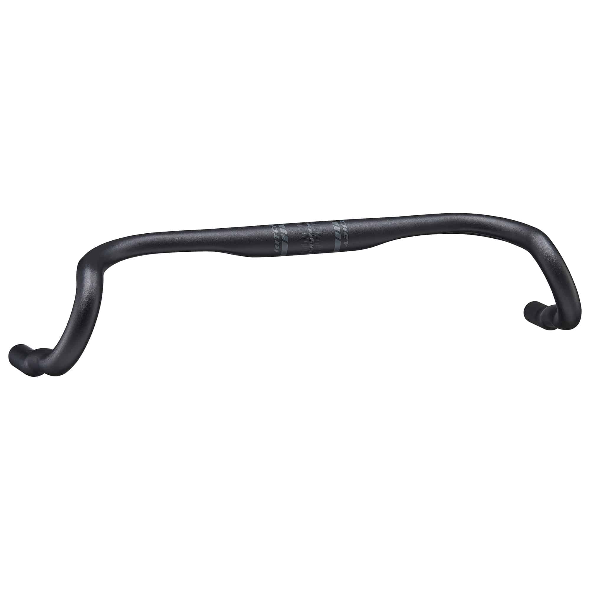Ritchey RL1 Venturemax 44cm black road handlebar with ergonomic design for gravel and road bikes, mounted on a bike.
