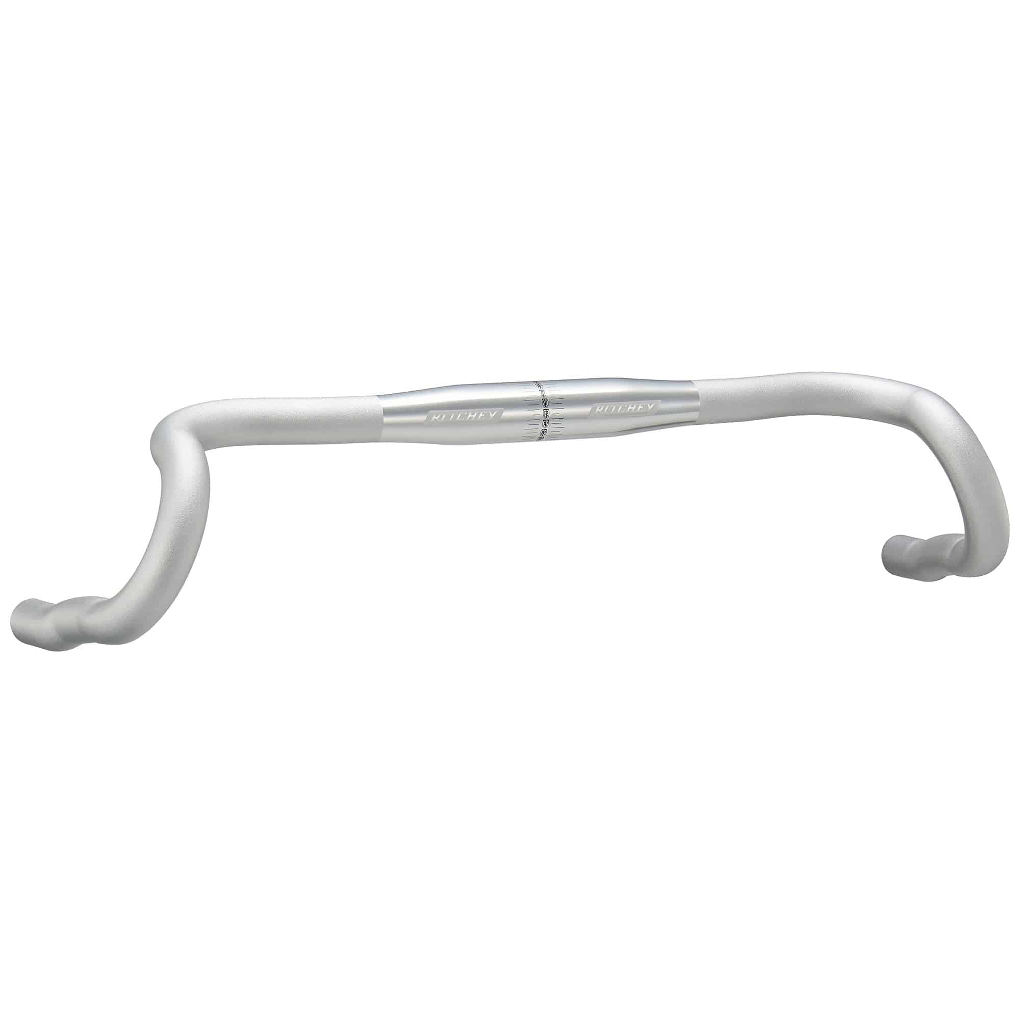 Ritchey Classic VentureMax Road Handlebar in polished silver, ergonomic gravel bike component with lightweight aluminum construction.