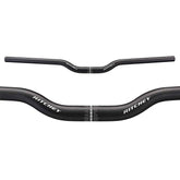 Ritchey RL1 Rizer MTB handlebar in black, 670mm width, 30mm rise, with 25.4mm clamp, mounted on mountain bike.