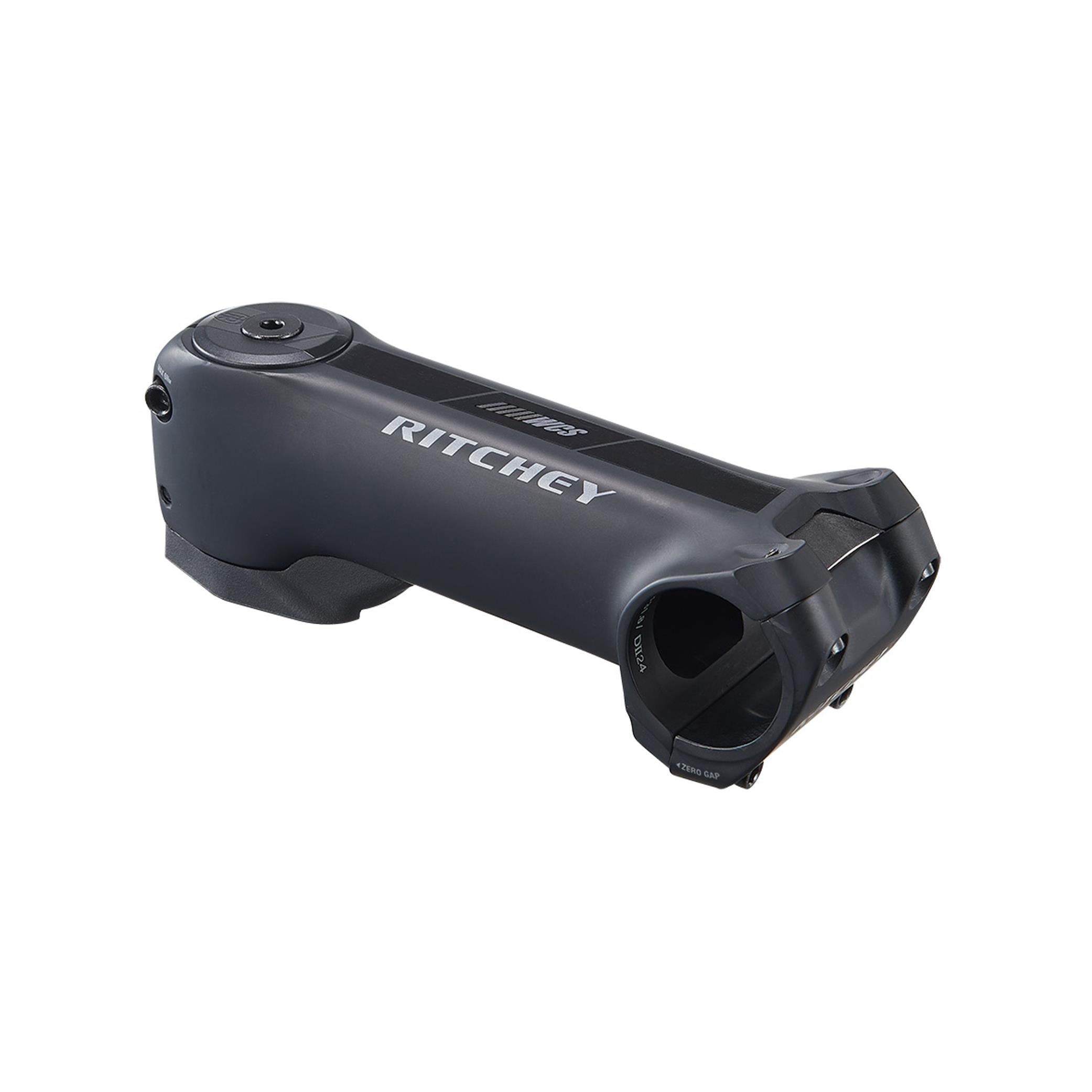 Ritchey WCS Switch stem with internal cable routing and accessory mount, showing the sleek black component for bike handlebars.