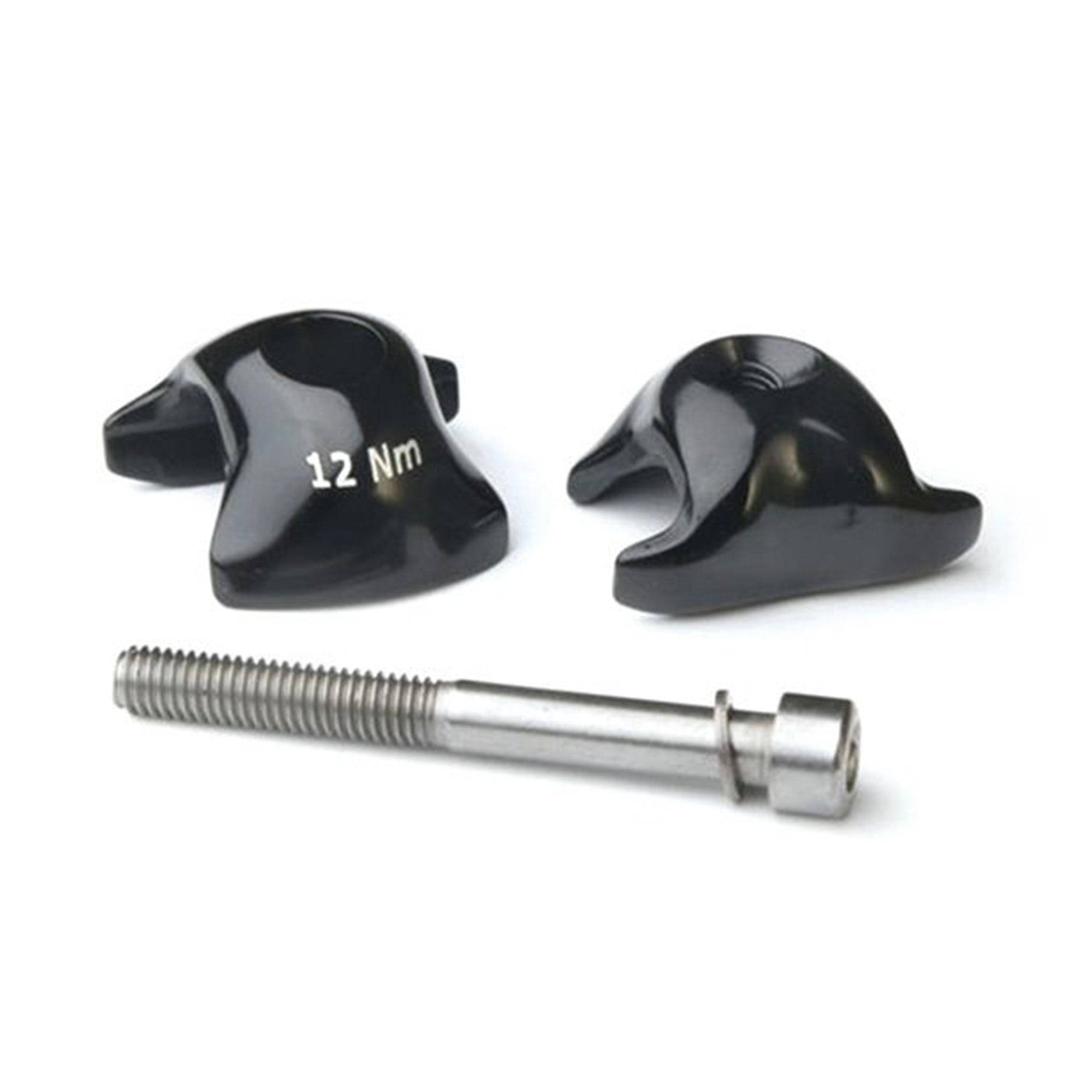 Ritchey WCS Alloy 1-Bolt Rail Clamp for seatpost saddle rail adaptation, lightweight alloy component for bike saddle setup.