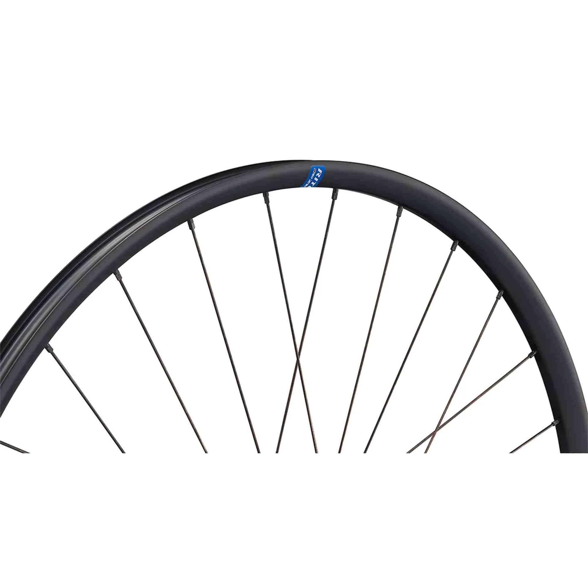 Ritchey WCS Zeta GX Boost gravel disc wheelset with tubeless-ready rims, black spokes, and disc brake compatibility.