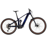 Trek Rail+ 9.7 2025 e-Mountain Bike with Shimano Deore XT components and Gen 5 electric system, shown from the front side.