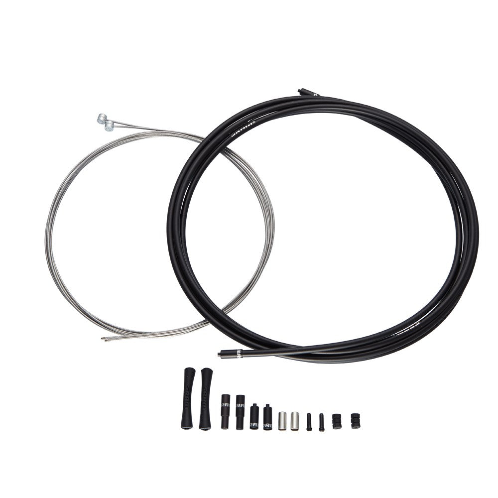 sram brake cable slickwire pro road brake cable kit 5mm 1x 850mm 1x 1750mm 1 5mm pol ss cables 5mm kevlar reinforced linear strand housing ferrules end caps frame protectors p138955