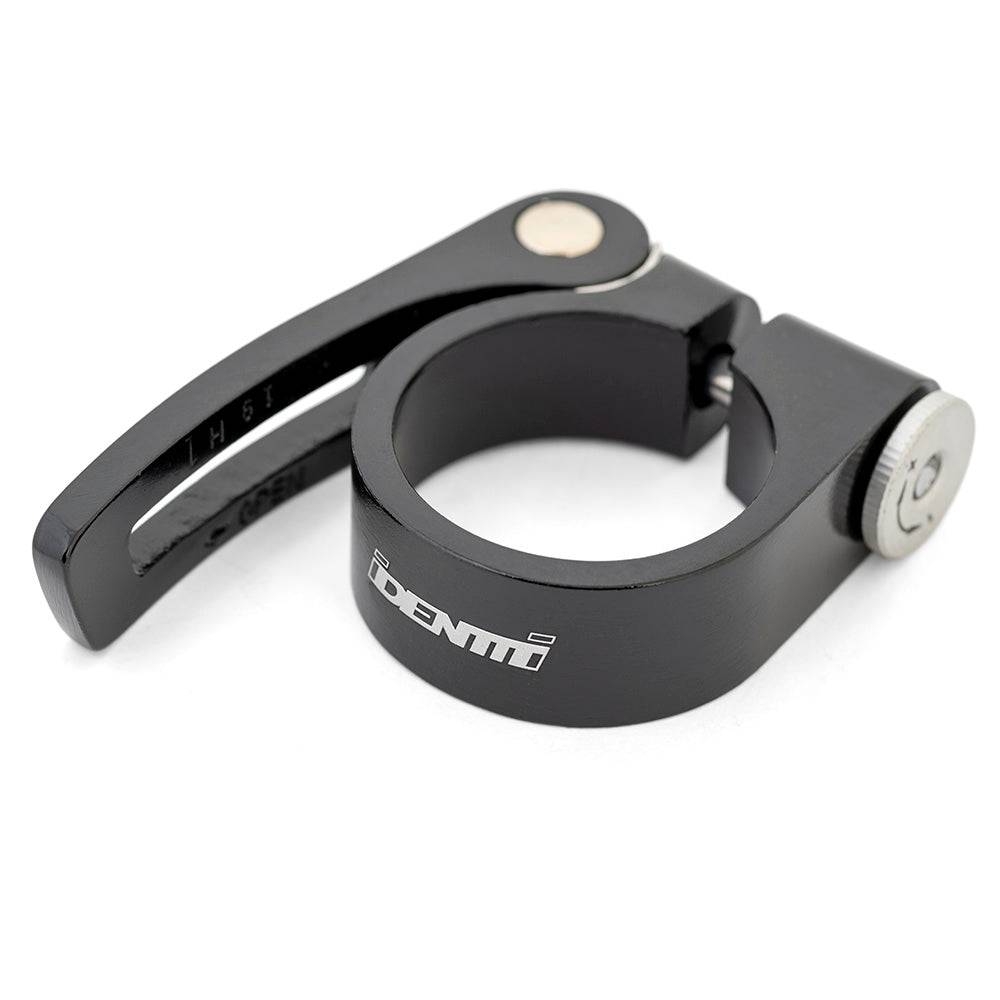 ID quick release seat clamp for easy seatpost adjustment, spare component, durable bike component for secure seat positioning.
