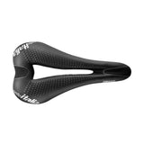 Black Selle Italia Diva Gel TI316 Superflow women's bike saddle with gel padding and ergonomic design, shown from a side angle.