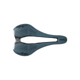 Selle Italia SLR Boost Gravel Ti316 Superflow saddle with light gel padding and high-visibility inserts for comfortable riding.