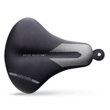 Selle Italia Comfort Booster unisex saddle cover with carbon rail chassis, designed for bike seats, in black with padding and adjustable straps.