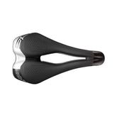 Selle Italia S5 Superflow commuter saddle in black with Hi-Viz reflective inserts, designed for comfortable city biking.