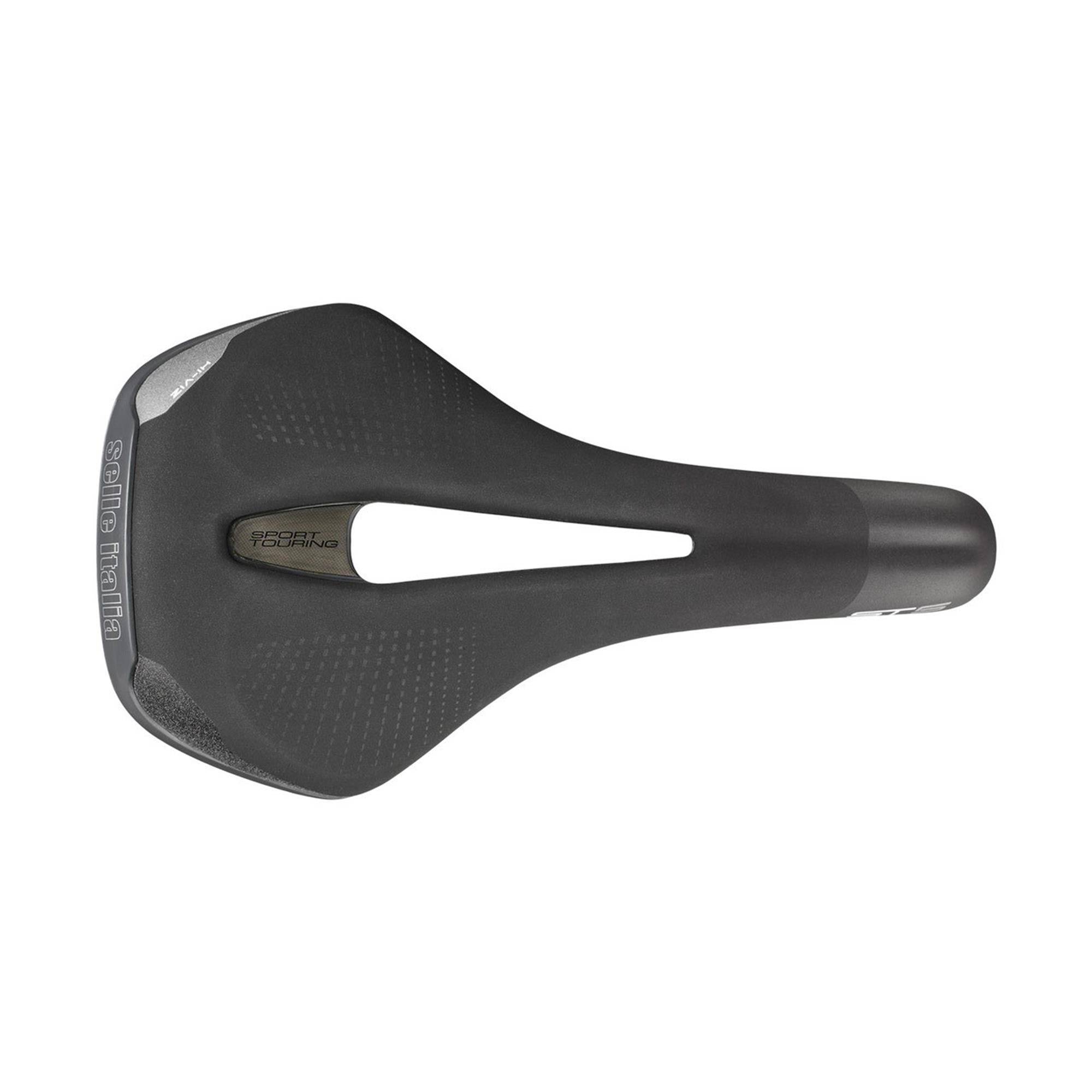 Selle Italia ST5 Flow commuter saddle with Hi-Viz inserts, ergonomic design for comfort and safety on city bikes.