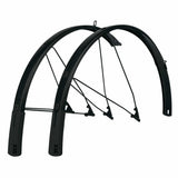 SKS Bluemels 28-inch road bike mudguard set with ESC safety system, black plastic bike accessories with mounting hardware