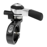 SunRace M96 8-speed mountain bike thumb shifter showing ergonomic design and gear indicator on the right side.