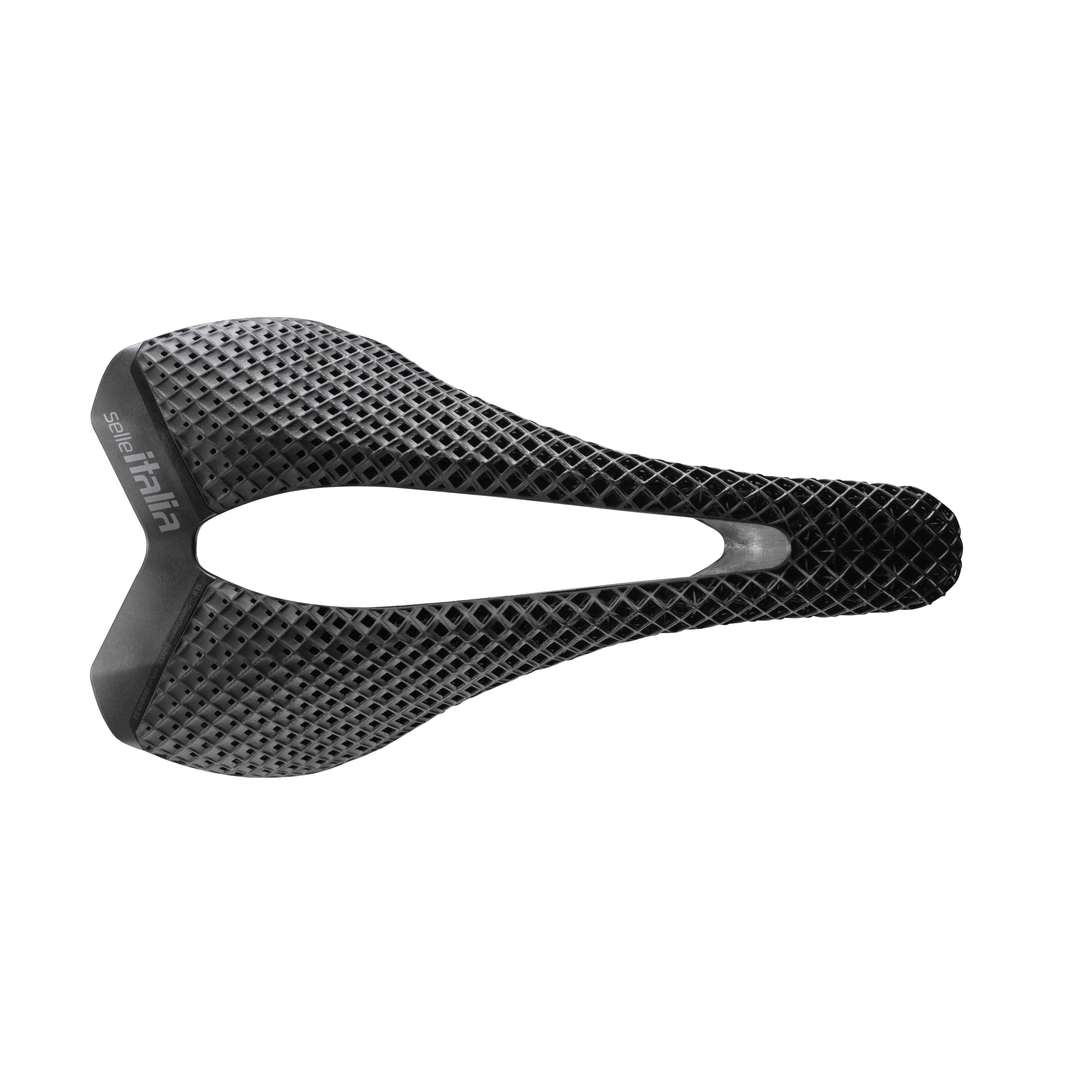 Selle Italia SLR 3D Carbon road bike saddle with ergonomic 3D-printed padding, lightweight carbon construction for performance cycling.