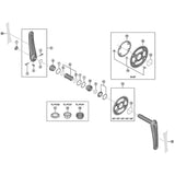 Shimano Deore XT SM-CRM85 12-speed M8100/20/30 1X chainring replacement component, exploded view showing gear teeth and mounting details.