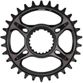 Shimano XTR SM-CRM95 12-speed 1X DCE single chainring for M9100/20/30 cranksets, featuring black finish and detailed teeth design.