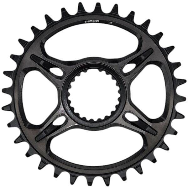 Shimano XTR SM-CRM95 12-speed 1X DCE single chainring for M9100/20/30 cranksets, shown in close-up with black finish.