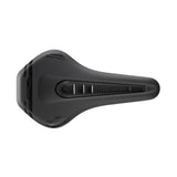 Selle San Marco Ground Shield Dynamic MTB saddle with integrated mudguard, showing the sleek black design and ergonomic shape.