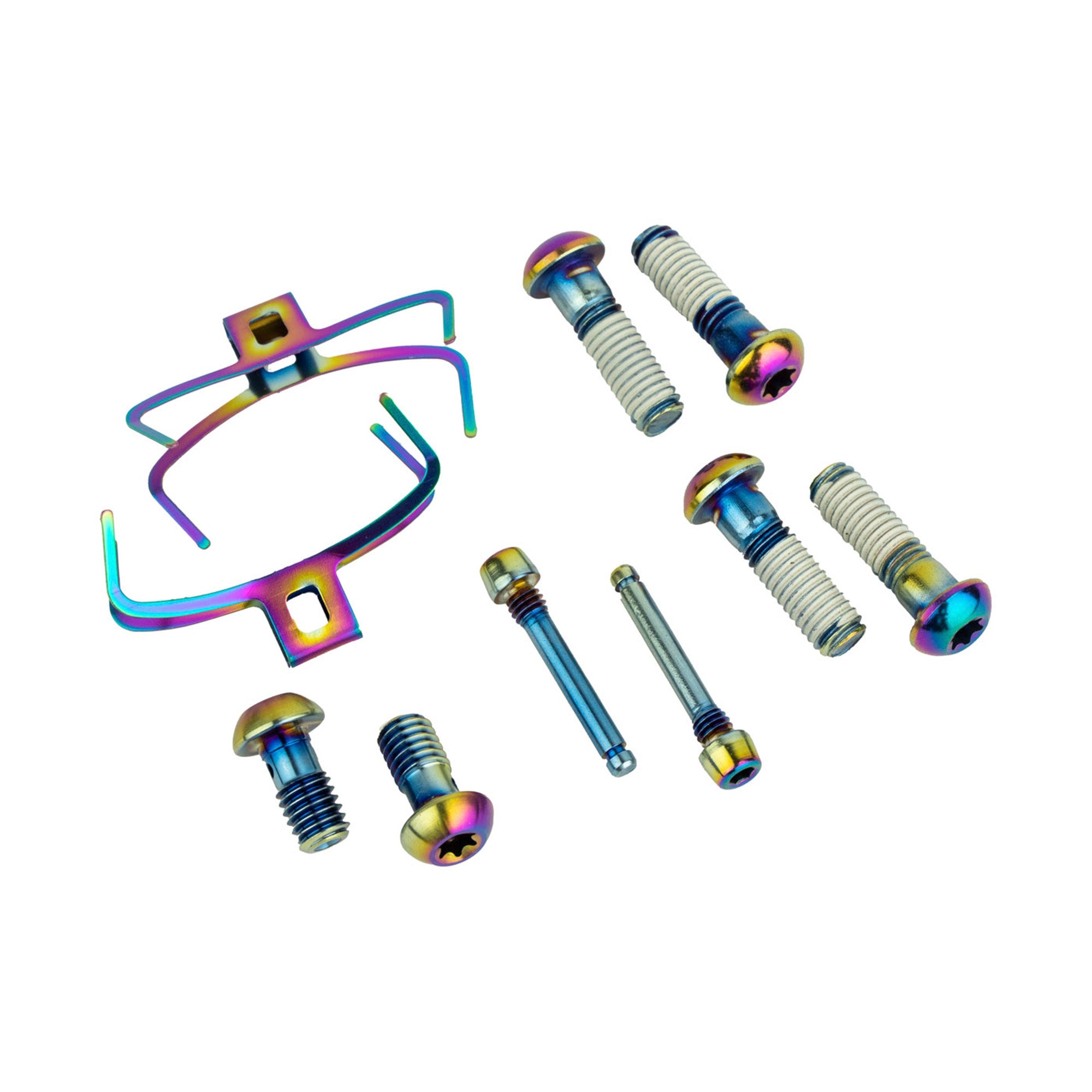 SRAM Spare - Disc Brake Caliper Hardware Upgrade Kit - Rainbow (Includes CPS Mounting Bolts, Banjo Bolt, H-Spring, Pad Pin) To Upgrade Qty 2 Calipers, G2 Ult/RSC
