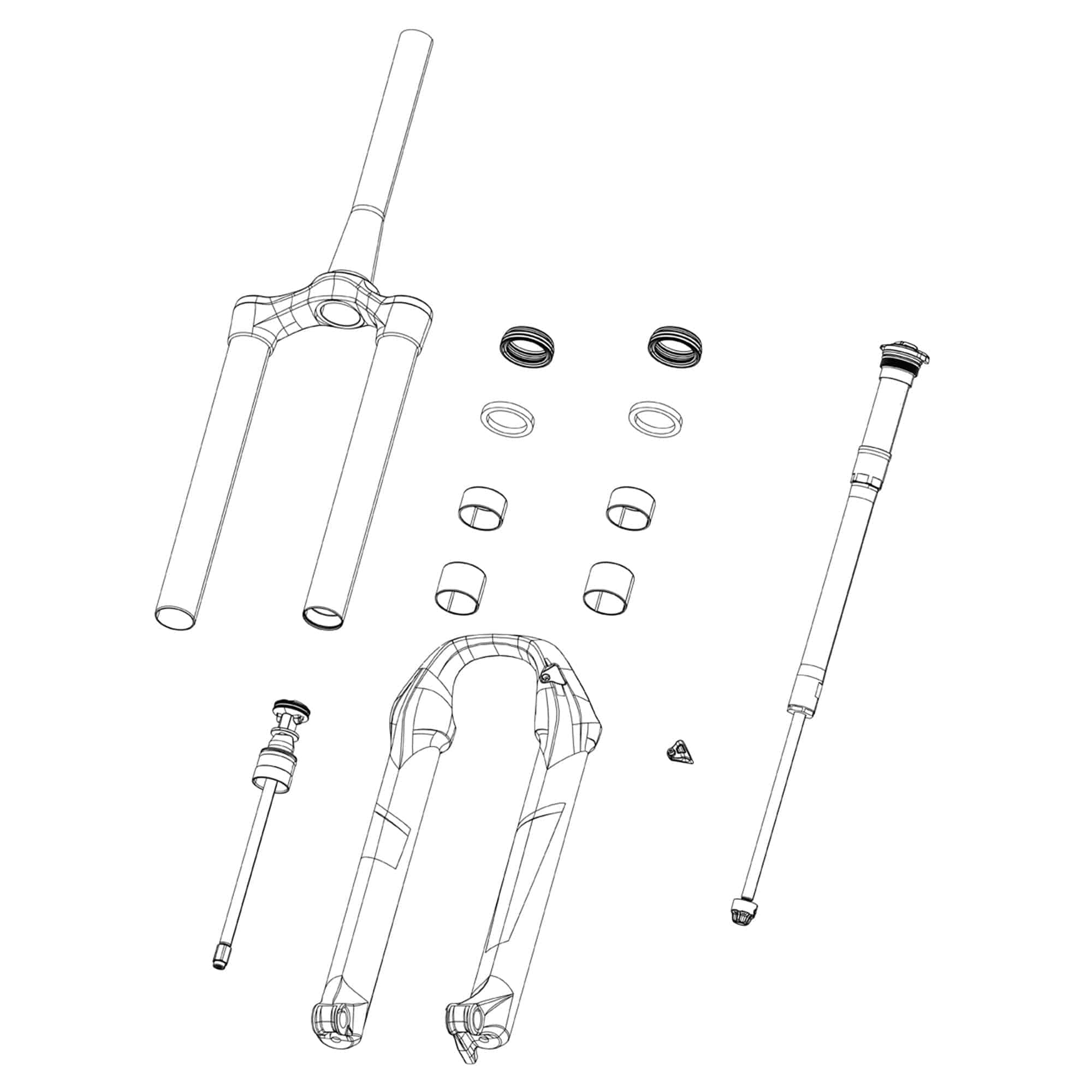 sram rockshox spare fork csu debonair 27 5 29b 44 off set 69od 1 8 taper no gradients lyrik c3 yari b3 2020 gloss black p92556