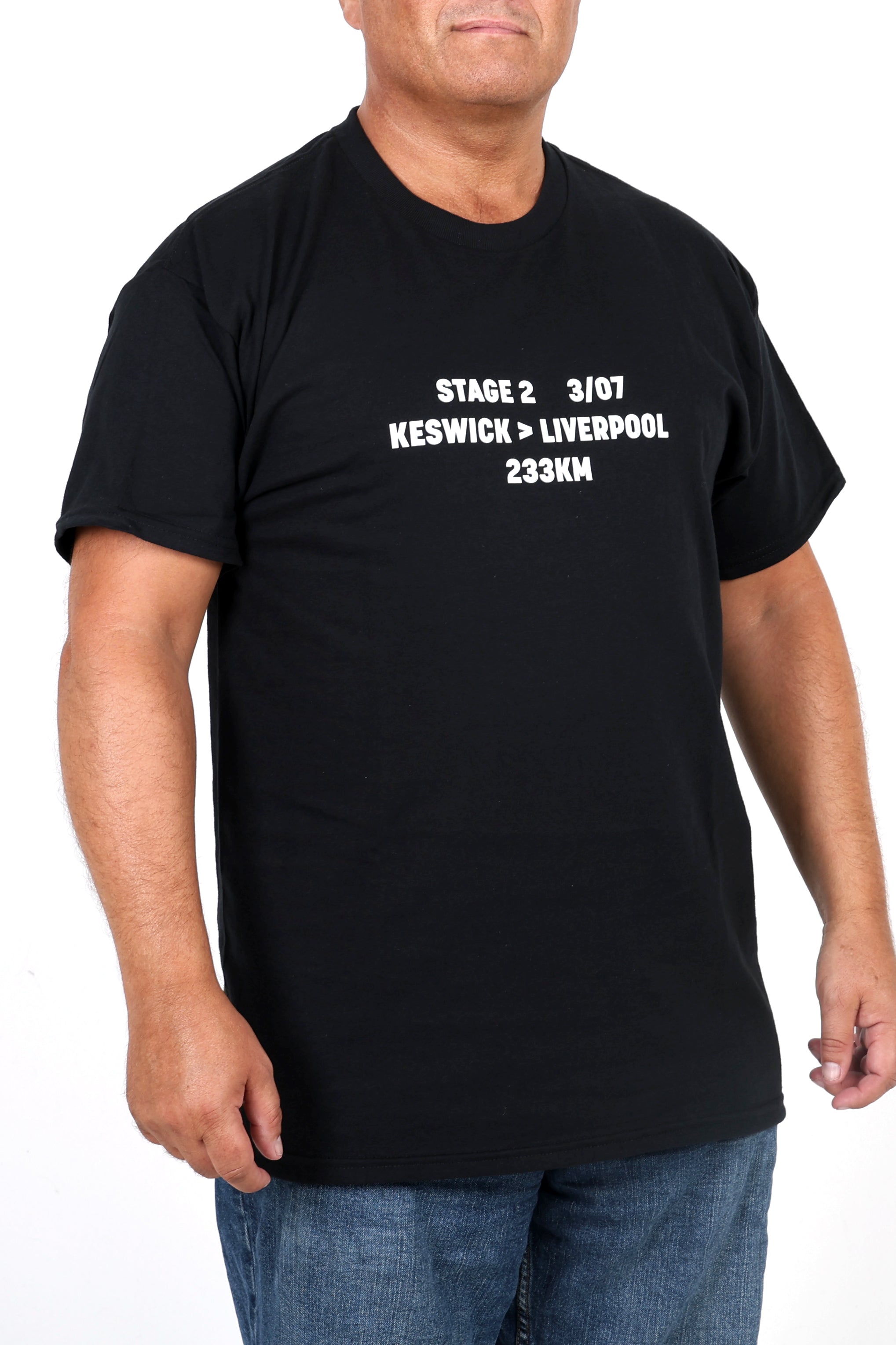 Global Cycling Club Tour de France 2027 T-shirt featuring a stage 2 England graphic, casual cycling-themed clothing.