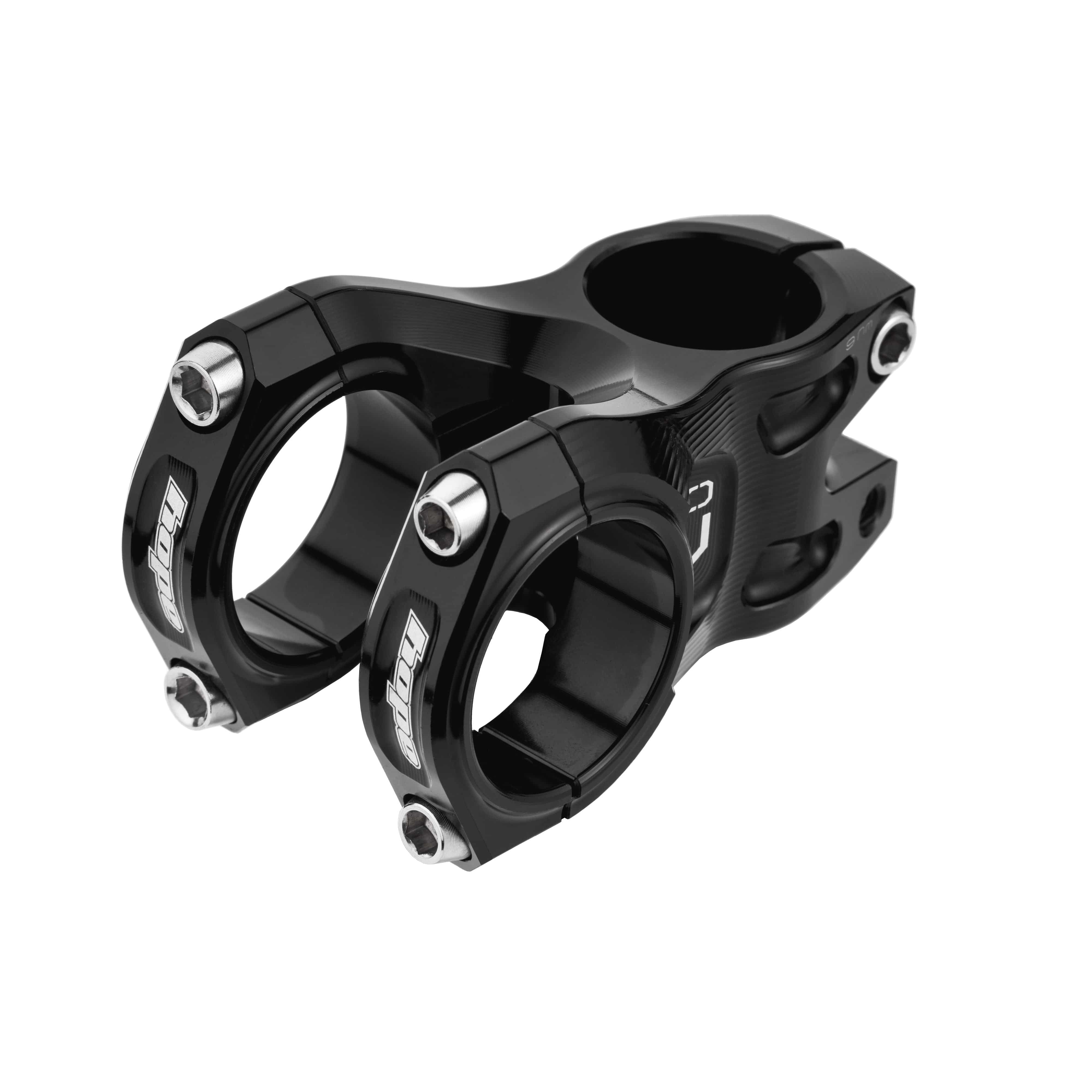 Hope Gravity Stem bike component in black, durable alloy design for stable handlebar and fork connection.