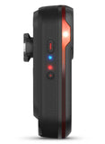 Garmin Varia RCT715 rear bike light with radar and 1080p camera, mounted on a bicycle for safety and visibility.