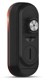 Garmin Varia RCT715 rear bike light with radar and 1080p camera, mounted on a bicycle for visibility and safety.